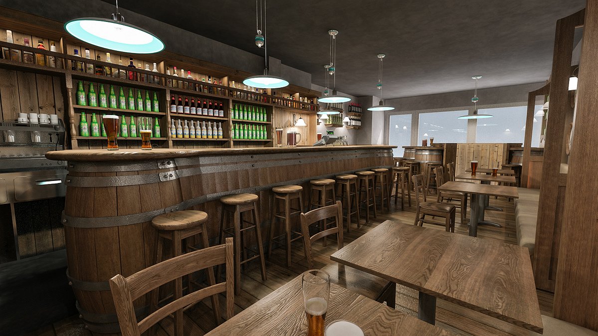 Studio sagitair architettura interior design render arredamento ... Arredamenti per birrerie